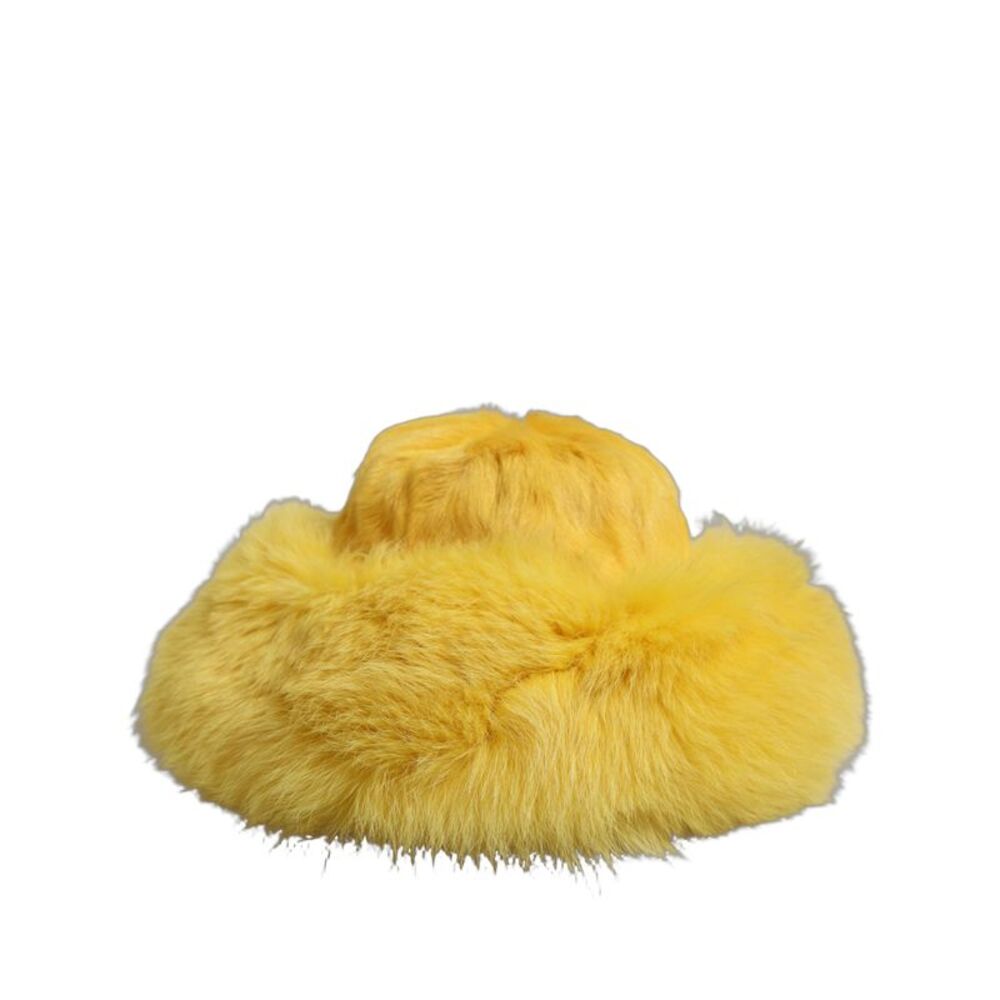 Dolce & Gabbana Yellow Fox Fur Womens Bucket Capello Hat